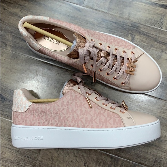 MICHAEL KORS POPPY LACE UP MINI MK LOGO PVC BALLET - Picture 15 of 16